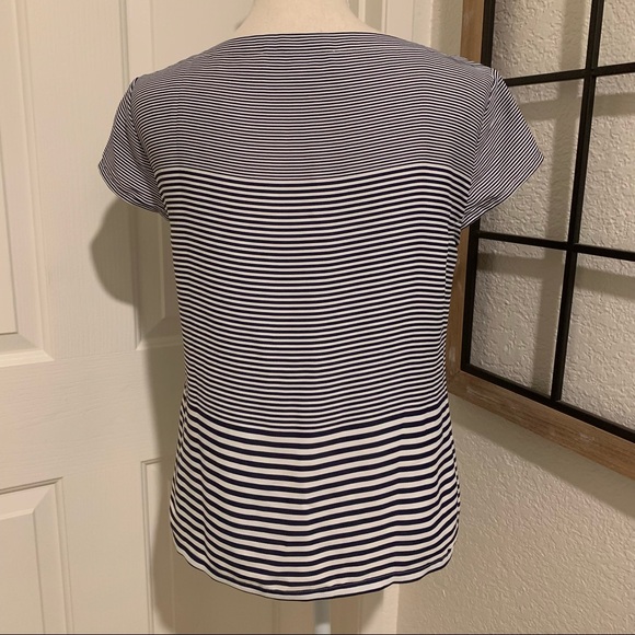 Ann Taylor LOFT blue and white striped blouse size XS - Picture 3 of 7